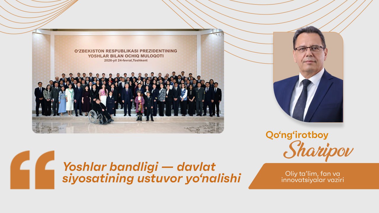 Yoshlar bandligi — davlat siyosatining ustuvor yo‘nalishi